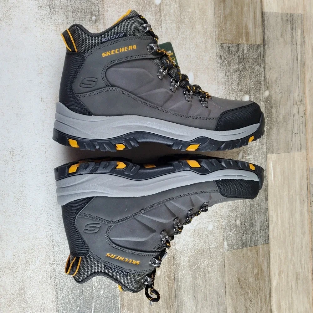 Skechers Relment Daggett Mens Hiking Boots Sz 8 Charcoal Lace Up Relaxed Fit
